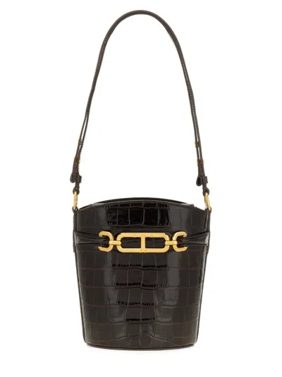 Tom Ford Small Bucket Bag In Brown