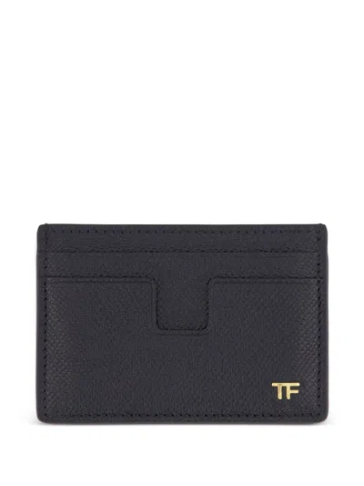 Tom Ford Small Card Holder With Logo In Black