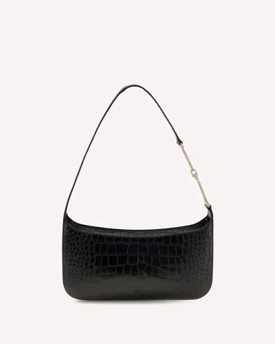 Tom Ford Small Crocodile-print Shoulder Bag In Black
