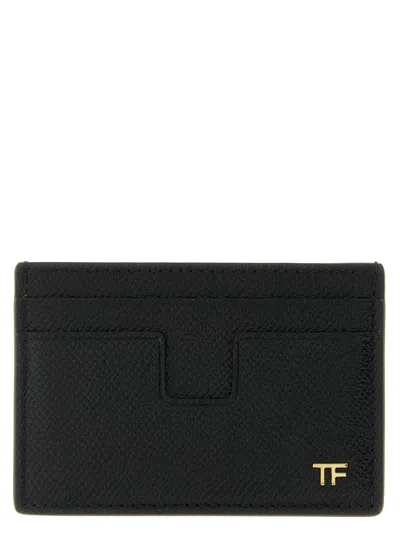 Tom Ford Small Grain Leather Cardholder In Black