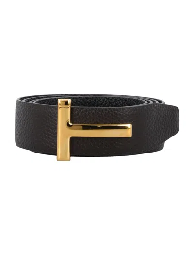 TOM FORD TOM FORD SMALL GRAIN LEATHER ICON BELT