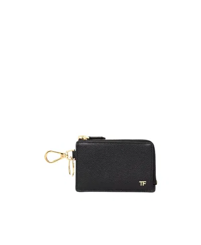 Tom Ford Small Leather Cardholder In Black