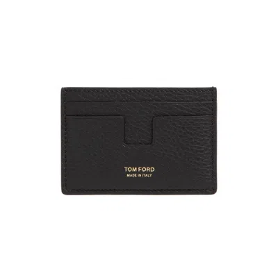 Tom Ford Leather Cards Holder In Black