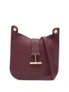 Tom Ford Small Leather T-bar Shoulder Bag In Burgundy