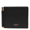 Tom Ford Leather Money Clip Wallet In Black