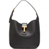 Tom Ford Small Monarch Leather Hobo Bag In Black