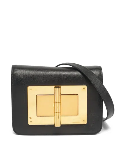Pre-owned Tom Ford Small Natalia Leather Crossbody Bag In Black