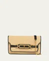 Tom Ford Small Shoulder Bag In Raffia Cotton And Leather In Natural Black