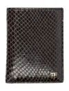 Tom Ford Small Snake Embossed Leather Folding Cardholder
