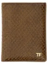 Tom Ford Small Snake Embossed Leather Folding Cardholder