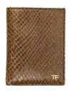 Tom Ford Small Snake Embossed Leather Folding Cardholder