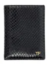 Tom Ford Small Snake Embossed Leather Folding Cardholder