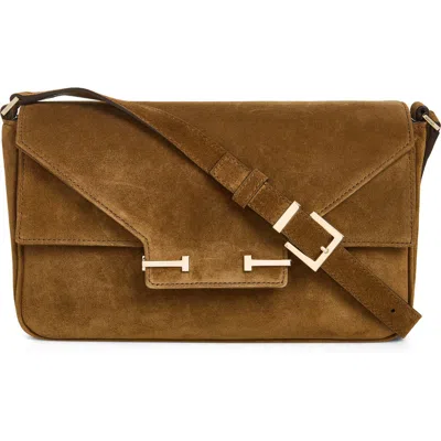 Tom Ford Small Suede Shoulder Bag In Brown