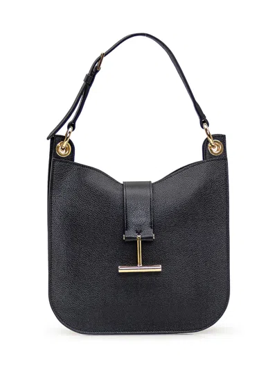 Tom Ford Small Leather Crossbody Bag In Black