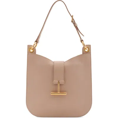 Tom Ford Small Tara Leather Top Handle Bag In Light Beige
