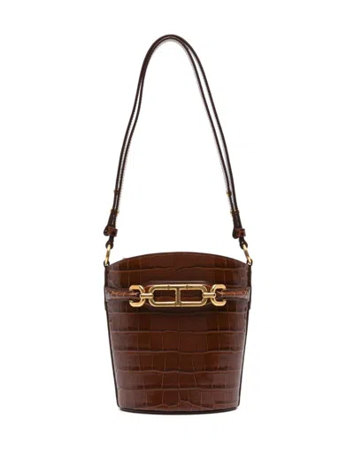 Tom Ford Small Whitney Bucket Bag In Brown