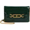 Tom Ford Small Whitney Croc Embossed Leather Shoulder Bag In Emerald Green