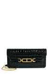 TOM FORD TOM FORD SMALL WHITNEY CROC EMBOSSED PATENT LEATHER SHOULDER BAG