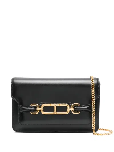 Tom Ford Box Palmellato Small Shoulder Bag In Black