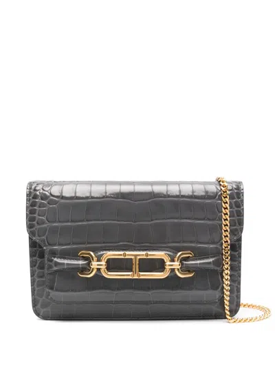 Tom Ford Grey Whitney Small Leather Shoulder Bag