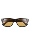 Tom Ford Smith-02 55mm Rectangular Sunglasses In Black