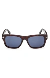 Tom Ford Smith-02 55mm Rectangular Sunglasses In Brown