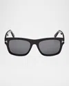 Tom Ford Smith 55mm Rectangular Sunglasses