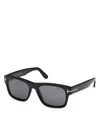 Tom Ford Smith Rectangular Sunglasses, 55mm In Black