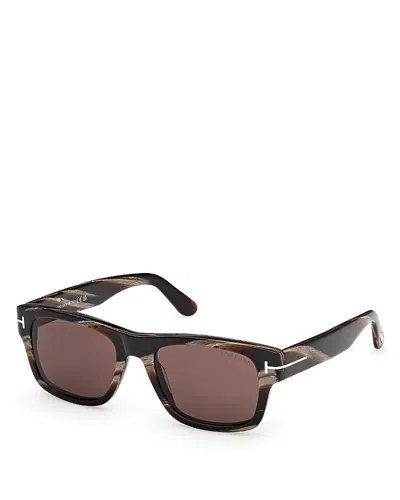 Tom Ford Smith Rectangular Sunglasses, 55mm In Brown