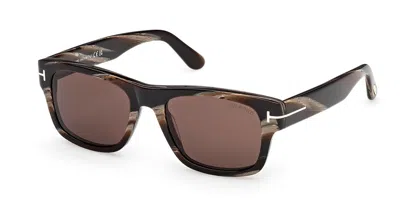 Tom Ford Smith-02 Brown Rectangular Men's Sunglasses Ft1303 64e 55
