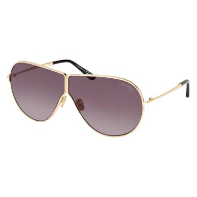 Tom Ford Smoke Dark Grey Oversized Unisex Sunglasses Ft1158 30a 71 In Gold