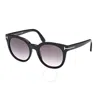 Tom Ford Smoke Gradient Oval Ladies Sunglasses Ft1109 01b 53 In Black