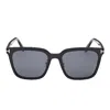Tom Ford Smoke Square Unisex Sunglasses Ft1132-k 01a 56 In Blue