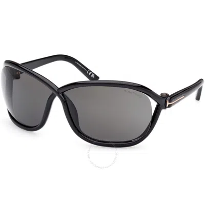 Tom Ford Smoke Wrap Ladies Sunglasses Ft1069 01a 68 In Black
