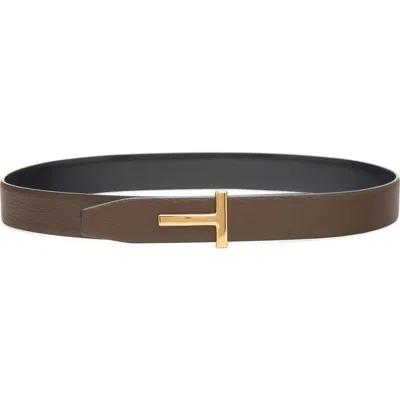 Tom Ford Smooth Leather Belt In Brown