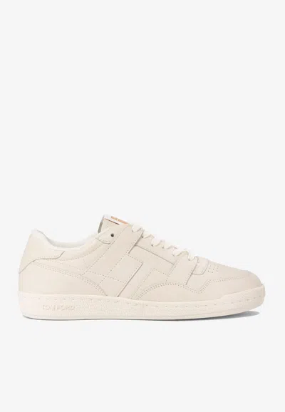 Tom Ford Jake Leather Sneakers In Neutrals
