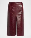 Tom Ford Snake-effect Leather Midi Skirt