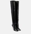 TOM FORD SNAKE-EFFECT LEATHER OVER-THE-KNEE BOOTS