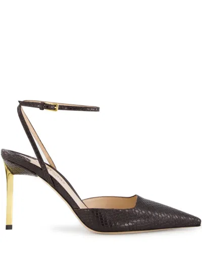 Tom Ford Snake-effect Pumps In Braun