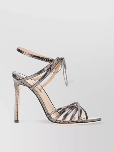 Tom Ford Snake Leather Stiletto Sandals In Brown