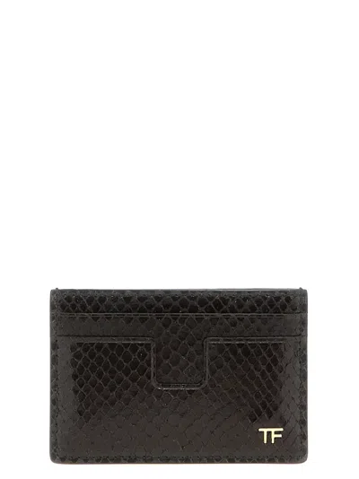 Tom Ford Snake Print Card Holder Wallets And Card Holders In Brown