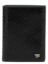 Tom Ford Snake Print Card Holder Wallets, Card Holders Brown In Black