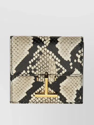 Tom Ford Snake Print Leather Card Holder