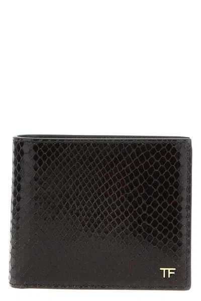 Tom Ford Snake Print Wallet In Black