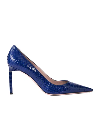 Tom Ford Snake-effect Leather Pumps In Blue