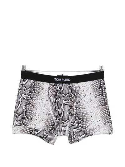 Tom Ford Snake-print Logo-waistband Boxers In Multi