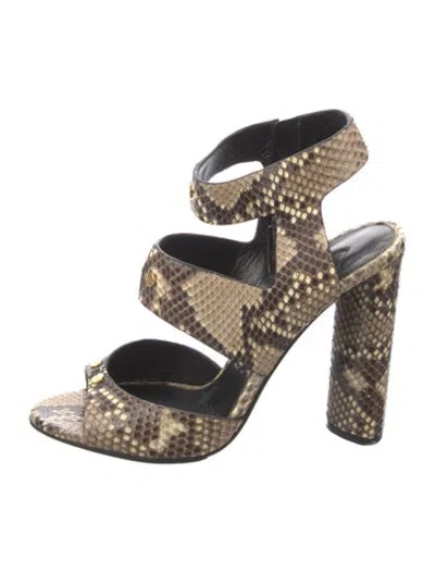 Pre-owned Tom Ford Snakeskin Animal Print Sandals In Multicolor