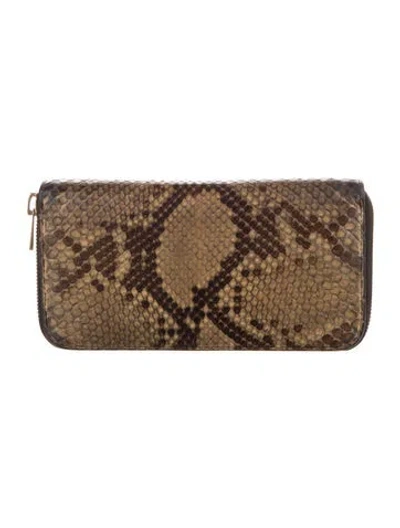 Pre-owned Tom Ford Snakeskin Animal Print Wallet In Multi