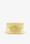 Tom Ford Snakeskin-effect T-logo Shoulder Bag In Gold
