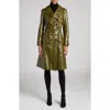 Tom Ford Ayers Snakeskin-print Belted Goat Leather Trench Coat In Fg580 Olive